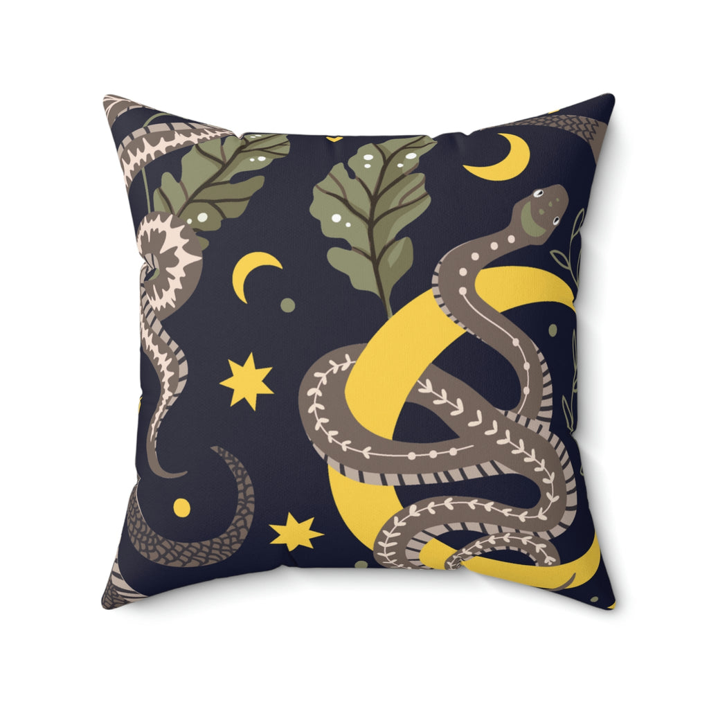 Snakes After Midnight Square Pillow Home Decor Pink Sweetheart