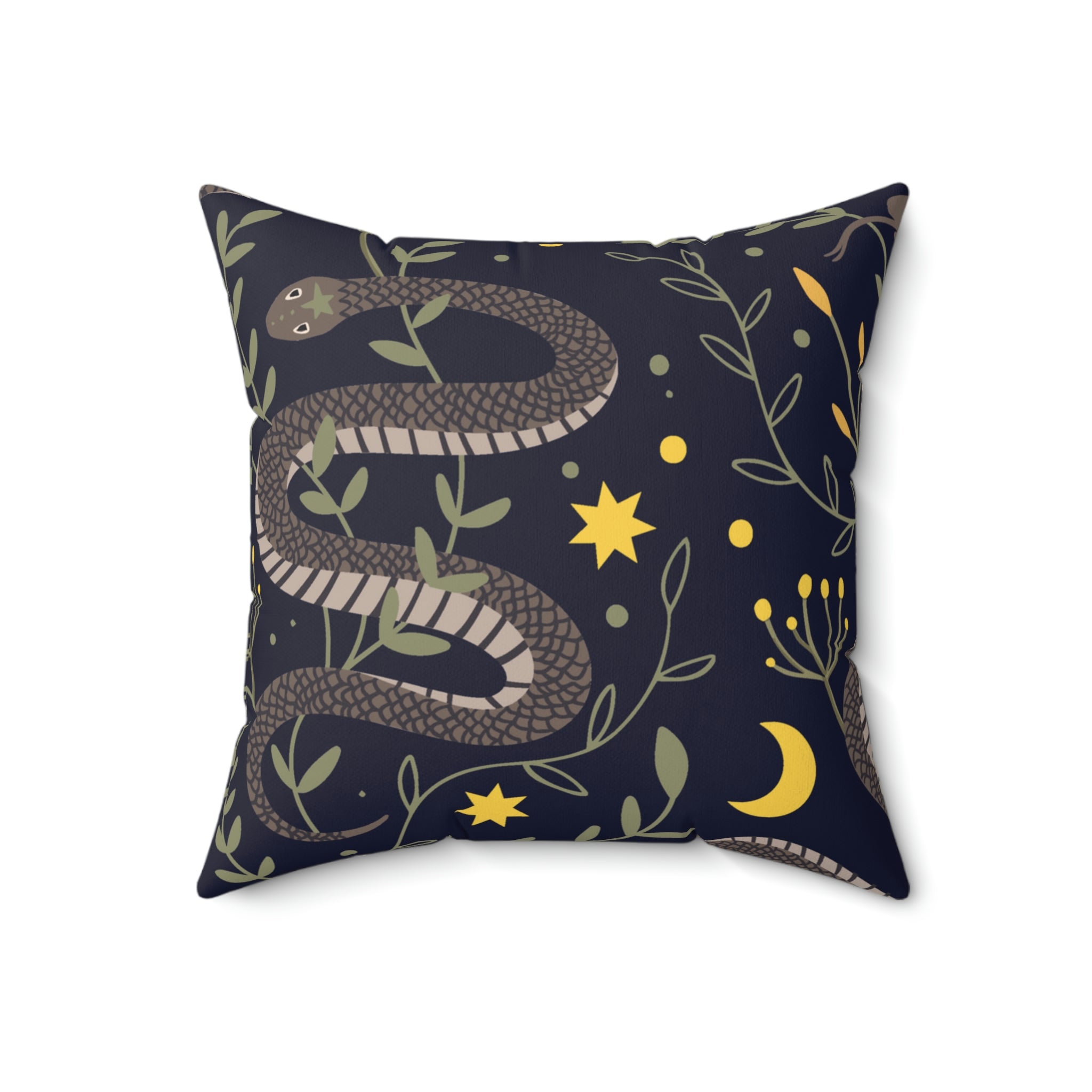 Snakes After Midnight Square Pillow Home Decor Pink Sweetheart