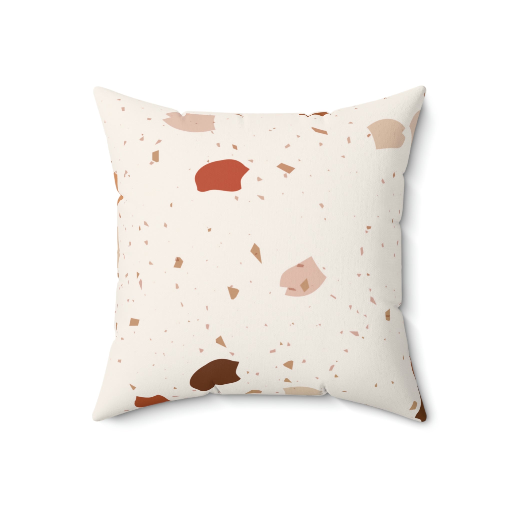 Soft Beige Terrazzo Square Pillow Home Decor Pink Sweetheart