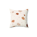 Soft Beige Terrazzo Square Pillow - Pink Sweetheart