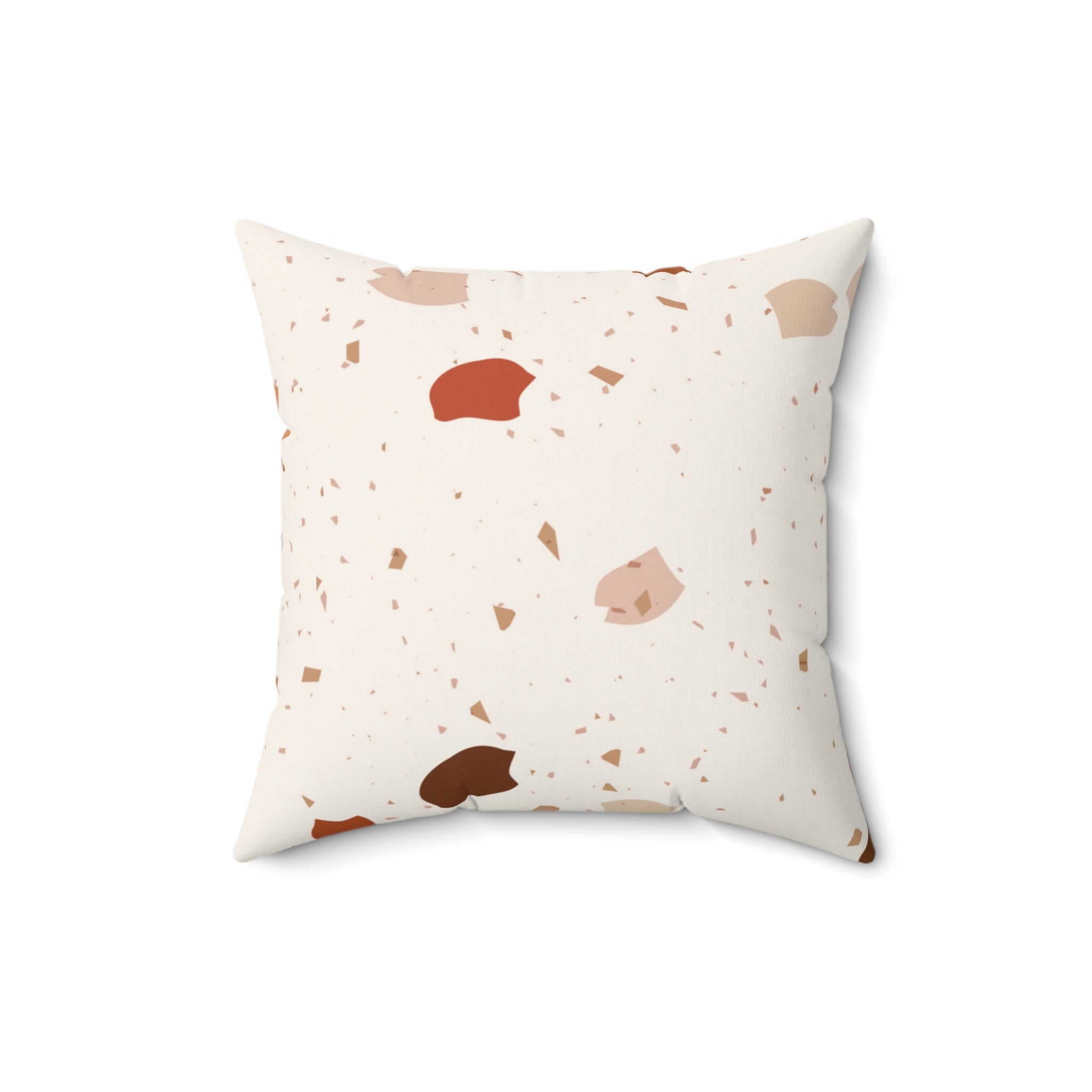 Soft Beige Terrazzo Square Pillow Home Decor Pink Sweetheart