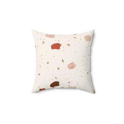 Soft Beige Terrazzo Square Pillow Home Decor Pink Sweetheart