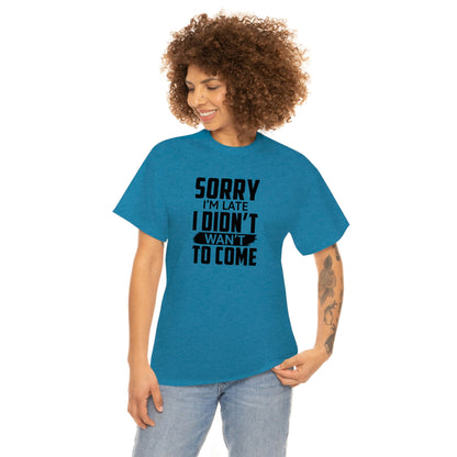 Sorry I'm Late Cotton Tee T-Shirt Pink Sweetheart
