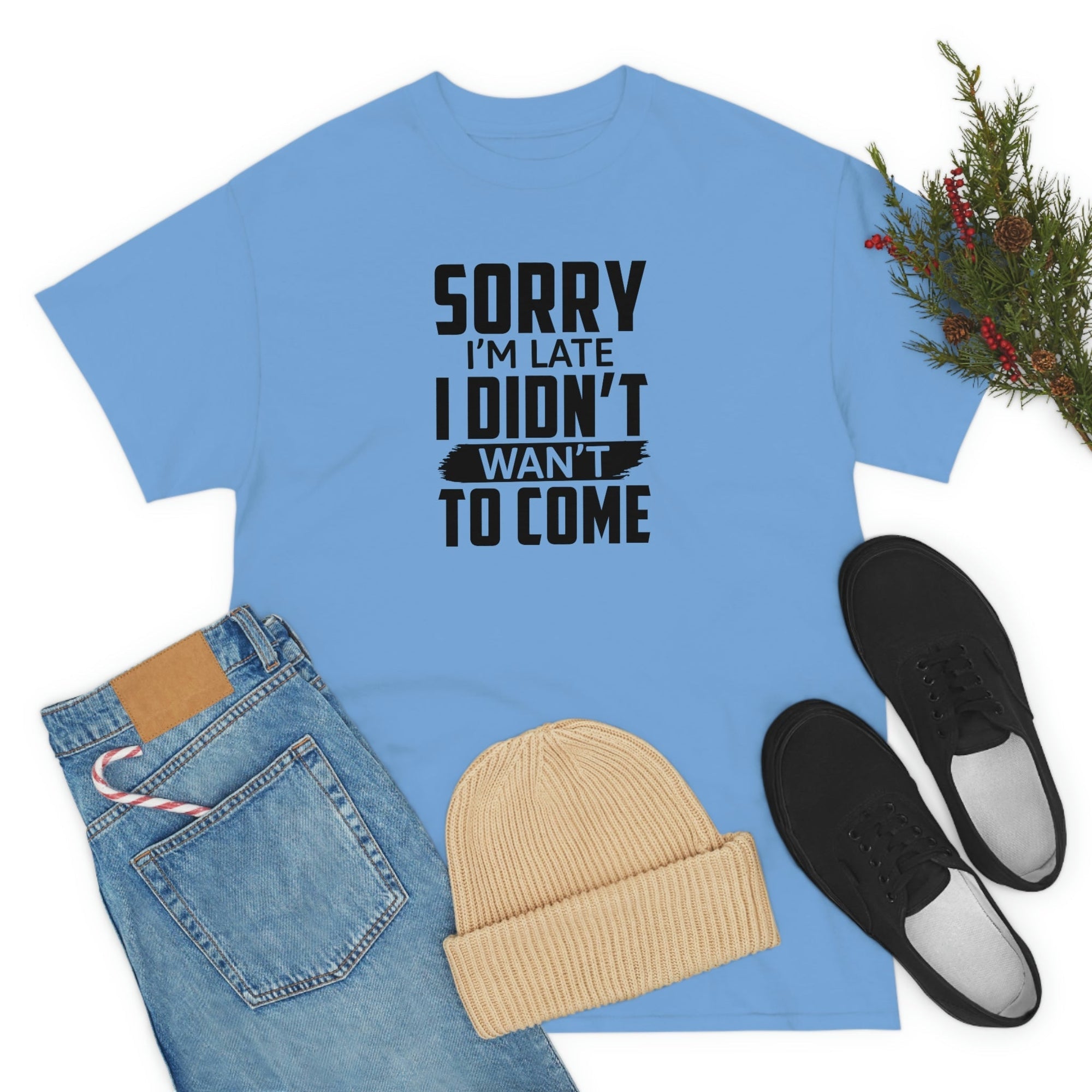 Sorry I'm Late Cotton Tee T-Shirt Pink Sweetheart