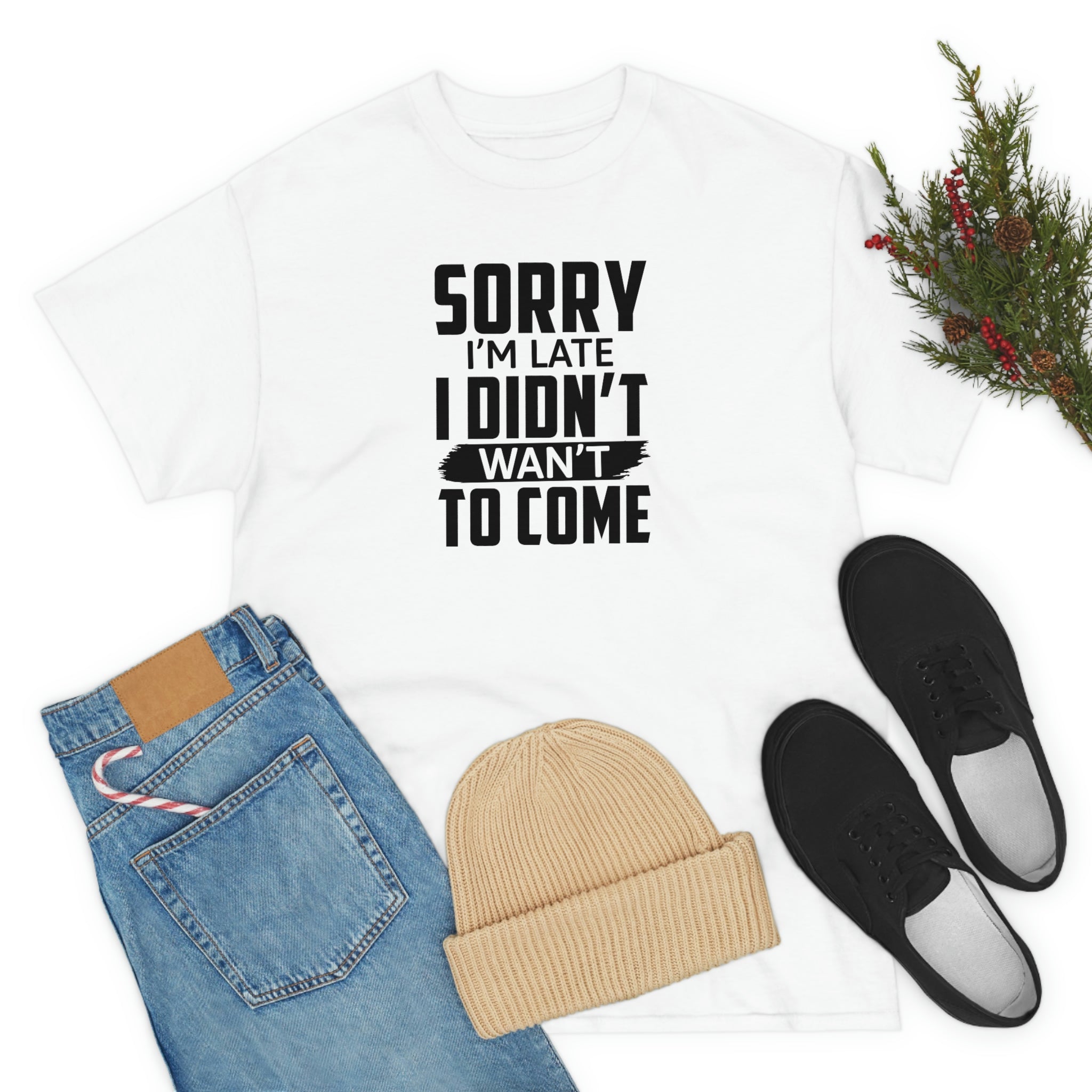 Sorry I'm Late Cotton Tee T-Shirt Pink Sweetheart