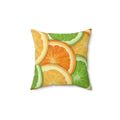 Sour Citrus Square Pillow - Pink Sweetheart