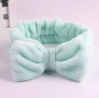 Spa Day Plush Fleece Bow Headband Headbands Pink Sweetheart