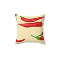 Spicy Red Chili Peppers Square Pillow - Pink Sweetheart