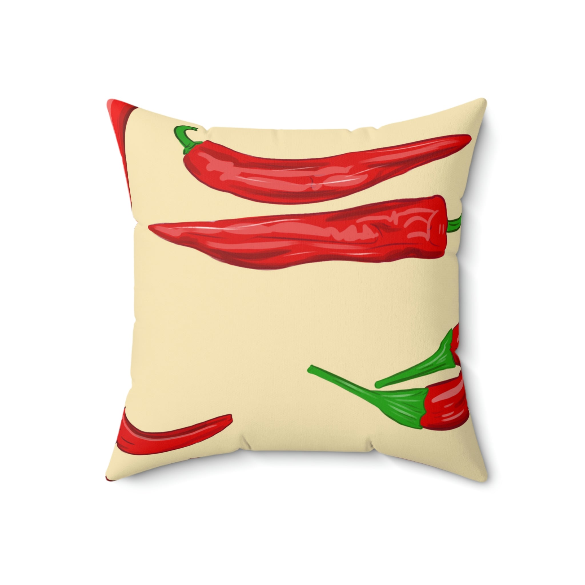 Spicy Red Chili Peppers Square Pillow Home Decor Pink Sweetheart