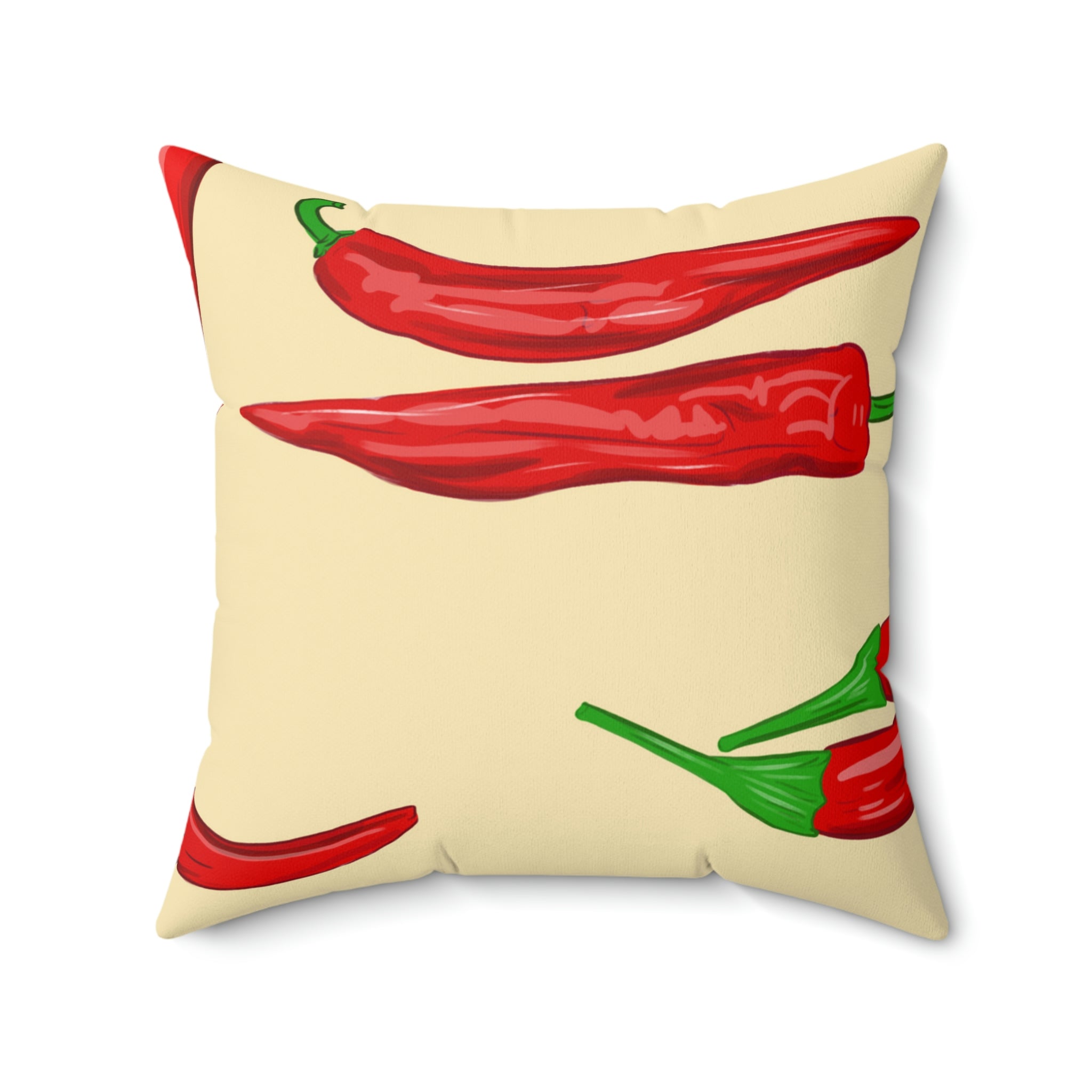 Spicy Red Chili Peppers Square Pillow Home Decor Pink Sweetheart