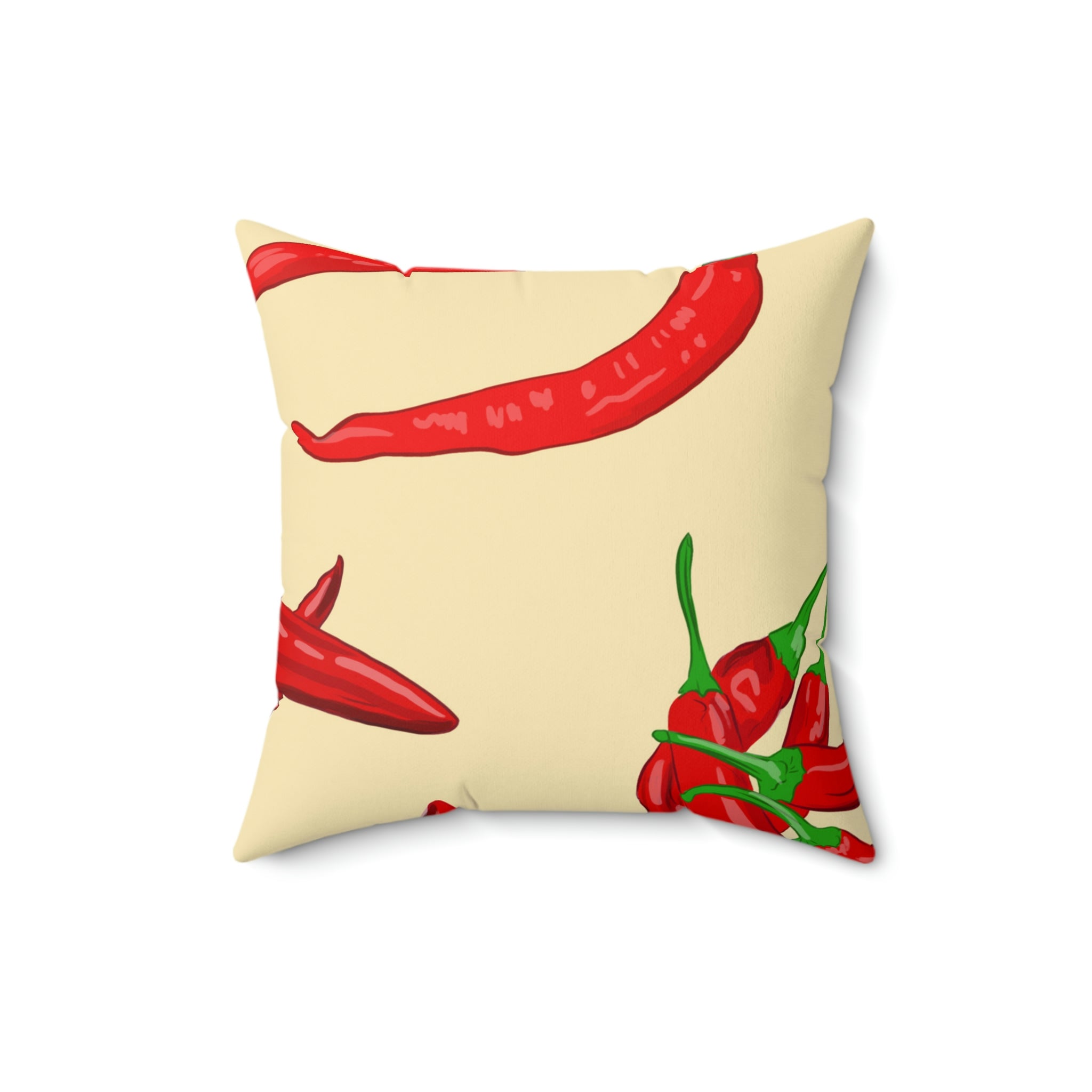 Spicy Red Chili Peppers Square Pillow Home Decor Pink Sweetheart