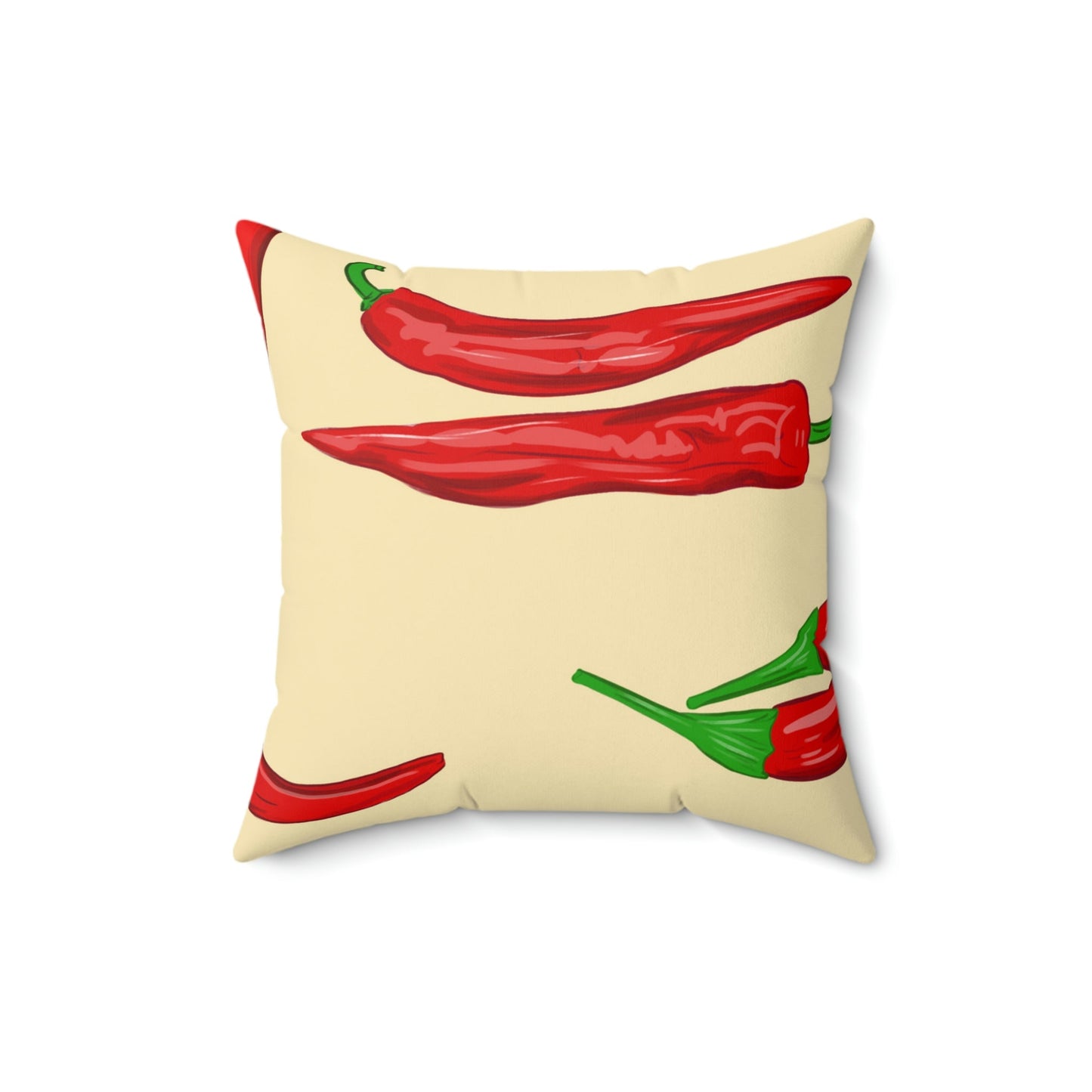 Spicy Red Chili Peppers Square Pillow Home Decor Pink Sweetheart