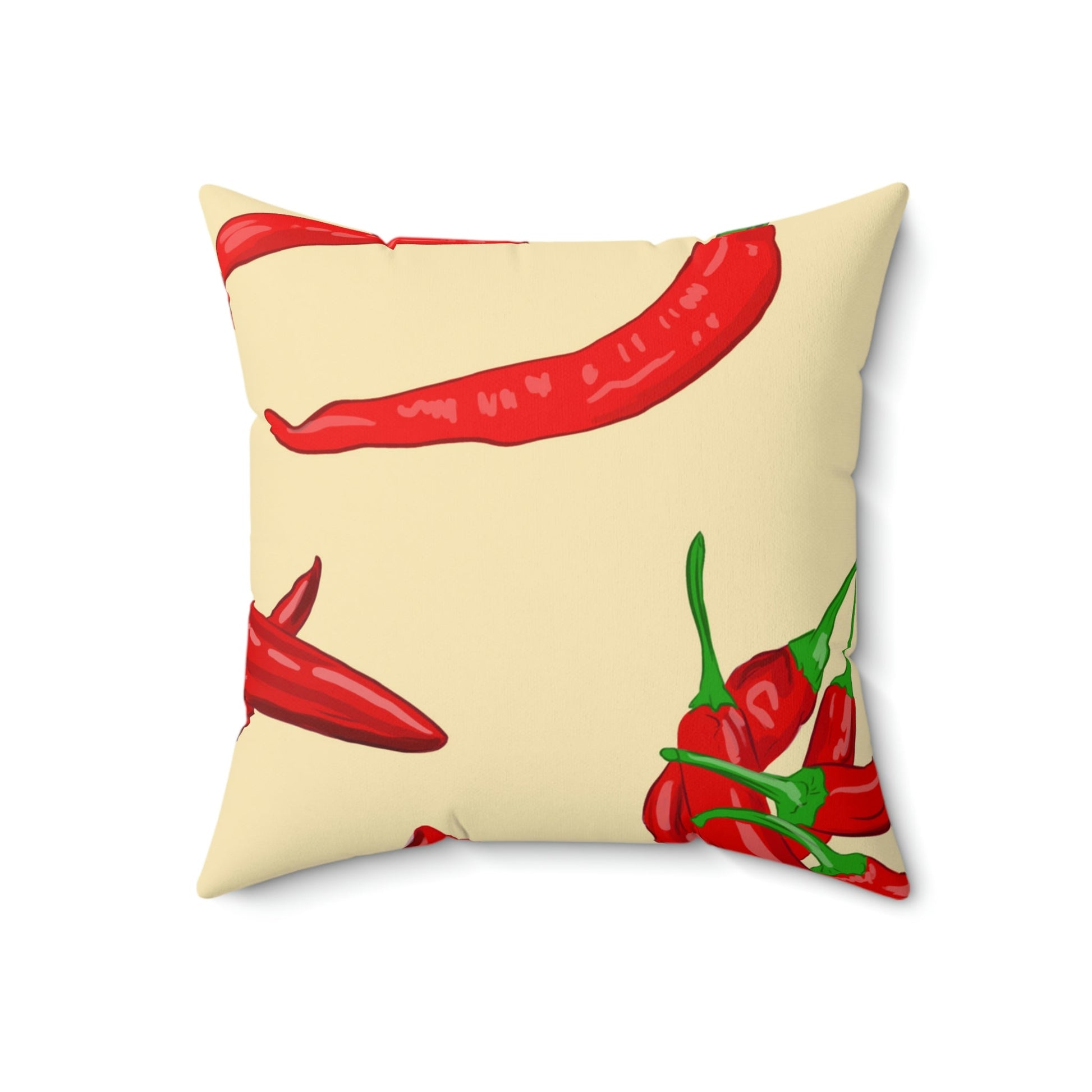 Spicy Red Chili Peppers Square Pillow Home Decor Pink Sweetheart
