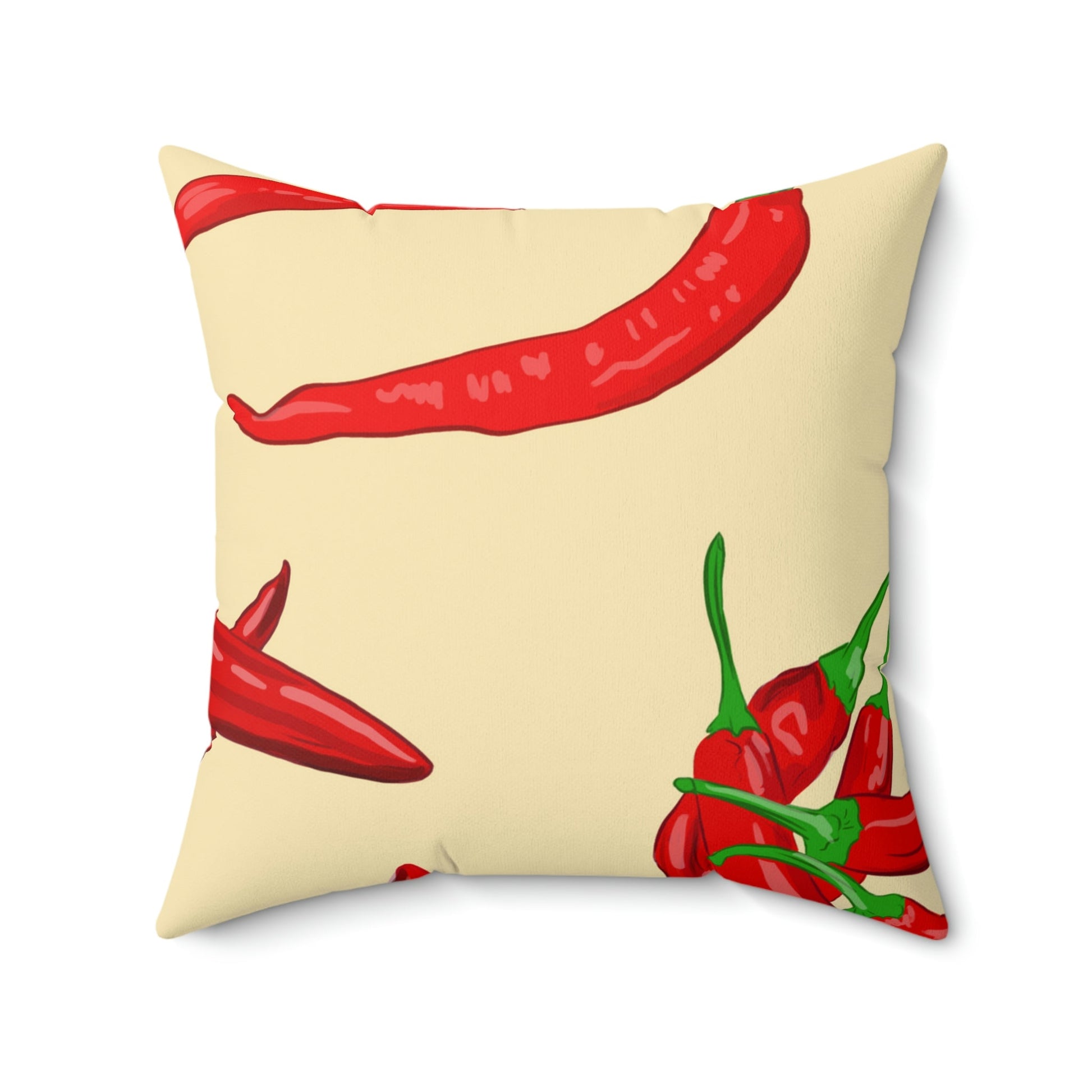 Spicy Red Chili Peppers Square Pillow Home Decor Pink Sweetheart