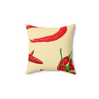 Spicy Red Chili Peppers Square Pillow Home Decor Pink Sweetheart