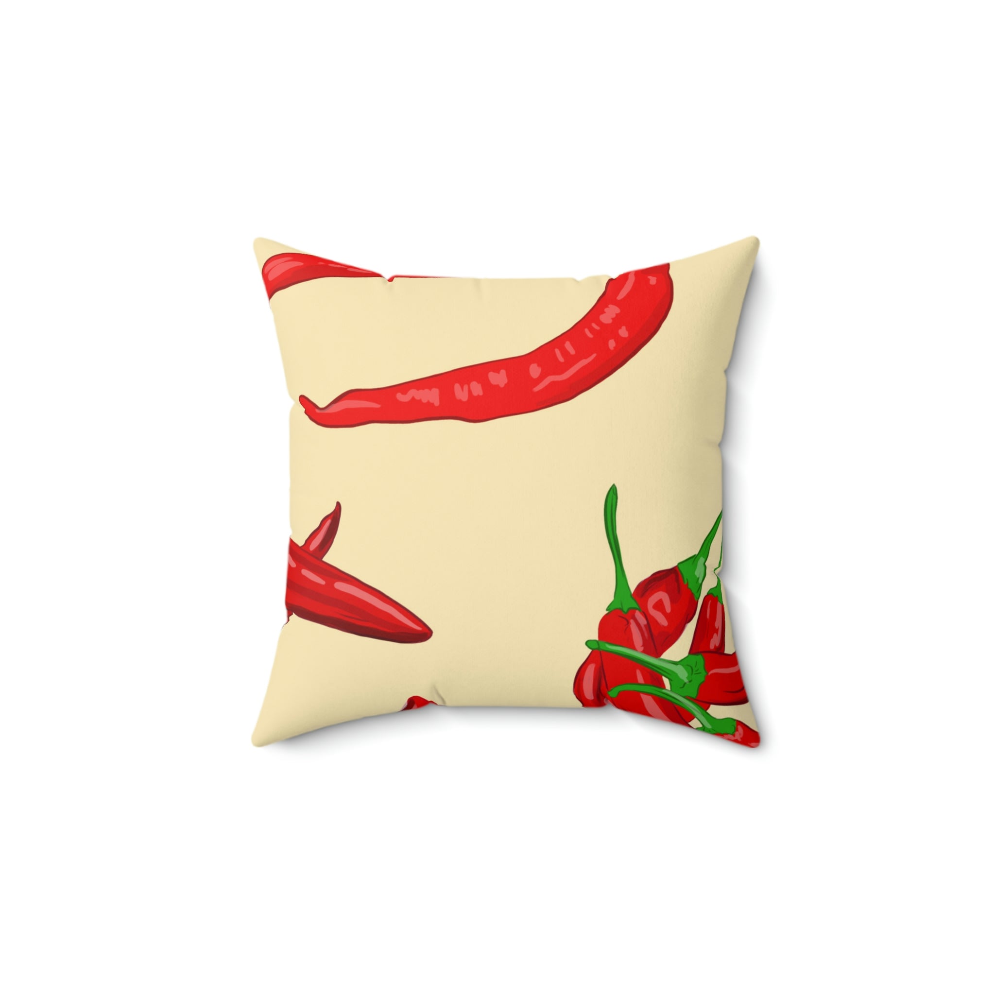 Spicy Red Chili Peppers Square Pillow Home Decor Pink Sweetheart
