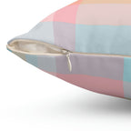 Spring Pastel Plaid Square Pillow Home Decor Pink Sweetheart