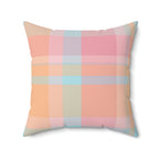 Spring Pastel Plaid Square Pillow Home Decor Pink Sweetheart