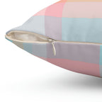 Spring Pastel Plaid Square Pillow Home Decor Pink Sweetheart