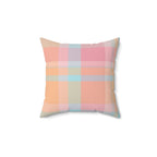 Spring Pastel Plaid Square Pillow Home Decor Pink Sweetheart