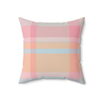 Spring Pastel Plaid Square Pillow Home Decor Pink Sweetheart