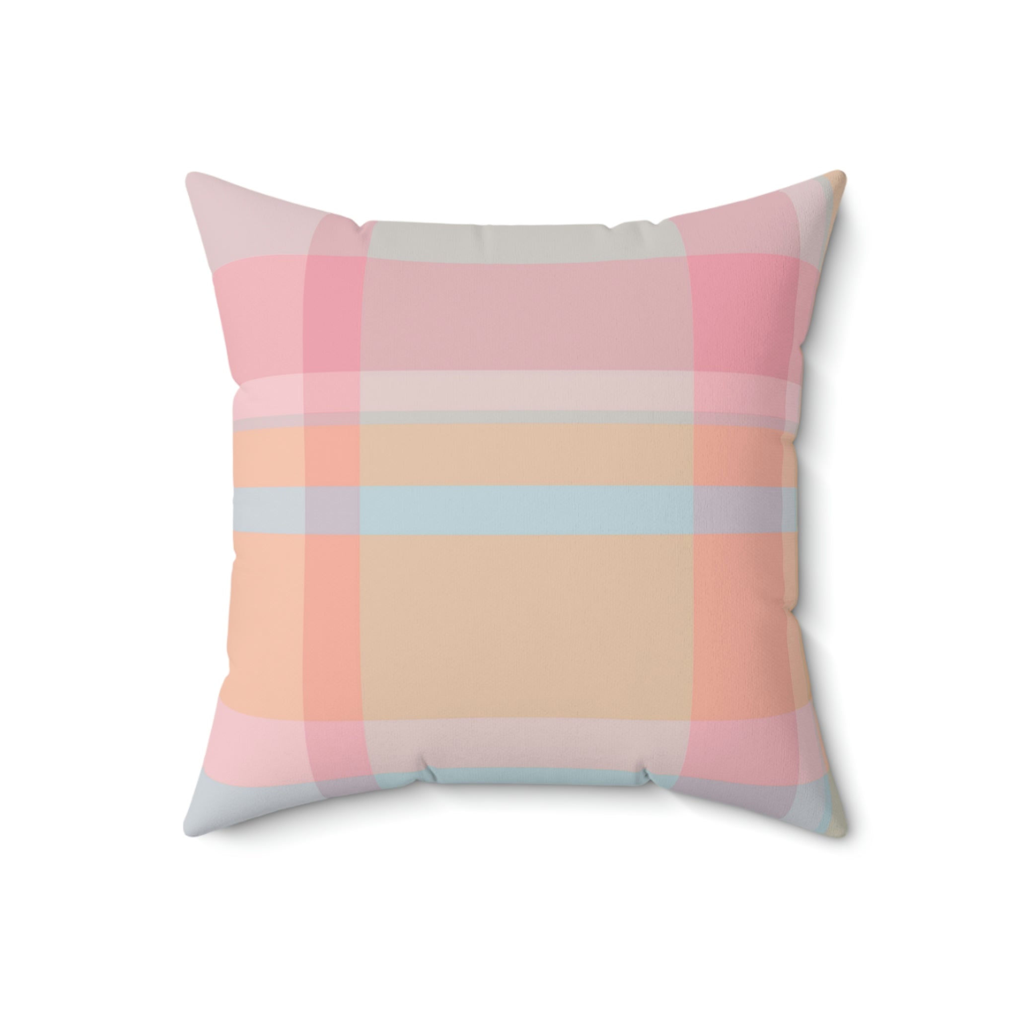 Spring Pastel Plaid Square Pillow Home Decor Pink Sweetheart