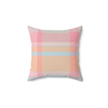 Spring Pastel Plaid Square Pillow - Pink Sweetheart