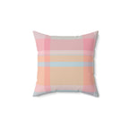 Spring Pastel Plaid Square Pillow Home Decor Pink Sweetheart