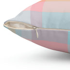 Spring Pastel Plaid Square Pillow Home Decor Pink Sweetheart