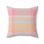 Spring Pastel Plaid Square Pillow Home Decor Pink Sweetheart
