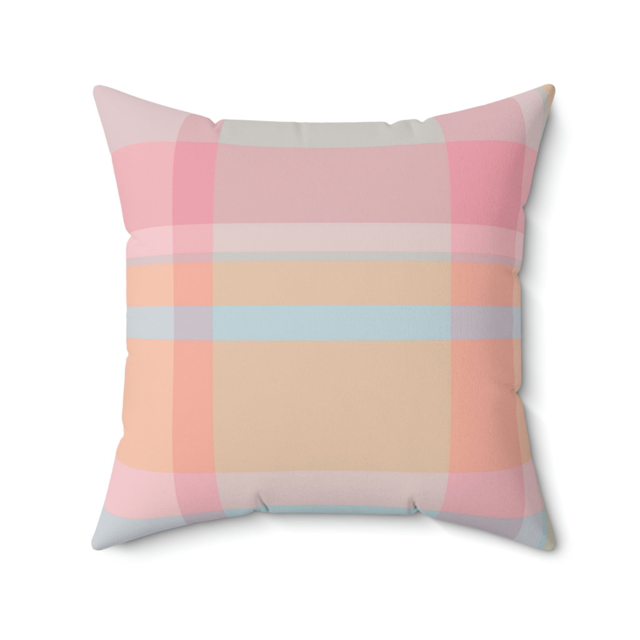 Spring Pastel Plaid Square Pillow Home Decor Pink Sweetheart