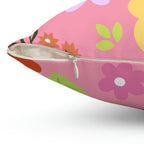 Spring Time Vibes Square Pillow Home Decor Pink Sweetheart