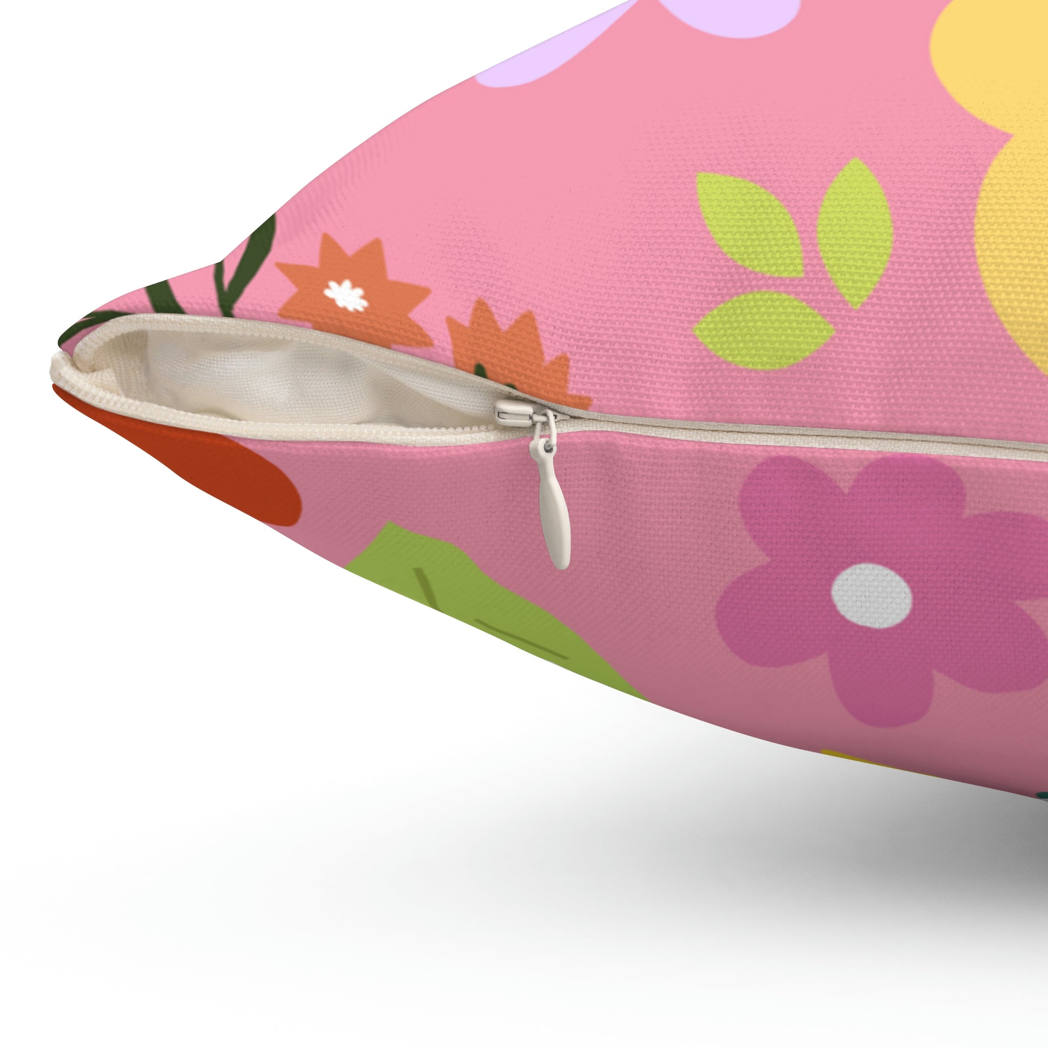 Spring Time Vibes Square Pillow Home Decor Pink Sweetheart