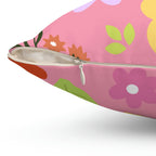 Spring Time Vibes Square Pillow Home Decor Pink Sweetheart