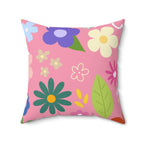 Spring Time Vibes Square Pillow Home Decor Pink Sweetheart