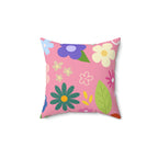 Spring Time Vibes Square Pillow Home Decor Pink Sweetheart