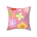 Spring Time Vibes Square Pillow Home Decor Pink Sweetheart