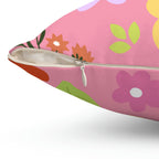 Spring Time Vibes Square Pillow Home Decor Pink Sweetheart