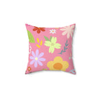 Spring Time Vibes Square Pillow Home Decor Pink Sweetheart