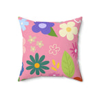 Spring Time Vibes Square Pillow Home Decor Pink Sweetheart