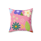 Spring Time Vibes Square Pillow Home Decor Pink Sweetheart