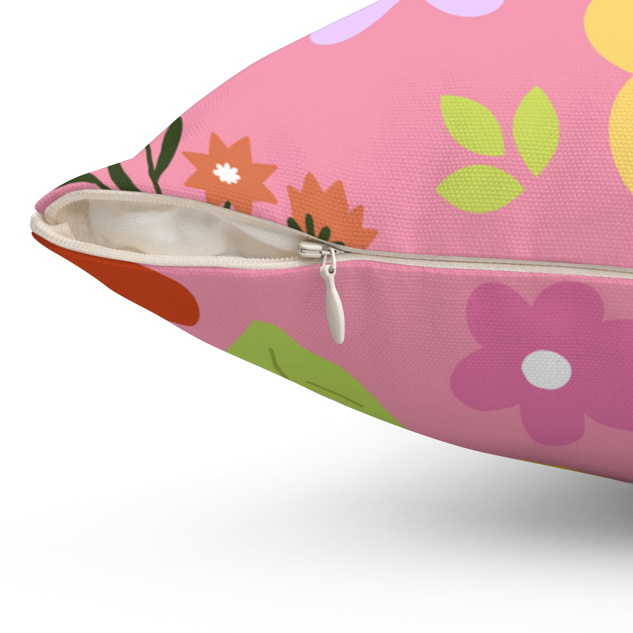Spring Time Vibes Square Pillow Home Decor Pink Sweetheart