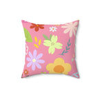 Spring Time Vibes Square Pillow Home Decor Pink Sweetheart
