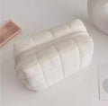 Square Quilted Puffy Plush Cosmetic Multifunction Makeup Bag - Pink Sweetheart
