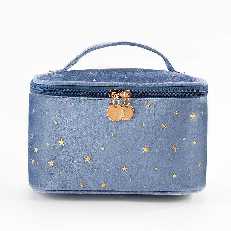 Starry Night Velvet Cosmetic Makeup Bag Cosmetic & Toiletry Bags Pink Sweetheart