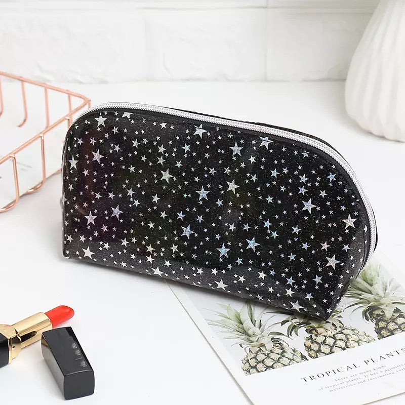 Starry Sky Clear Jelly Cosmetic Makeup Bag Cosmetic & Toiletry Bags Pink Sweetheart