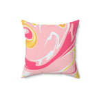Strawberry Banana Cream Swirl Square Pillow Home Decor Pink Sweetheart