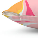 Strawberry Banana Cream Swirl Square Pillow Home Decor Pink Sweetheart