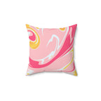 Strawberry Banana Cream Swirl Square Pillow Home Decor Pink Sweetheart
