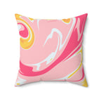 Strawberry Banana Cream Swirl Square Pillow Home Decor Pink Sweetheart